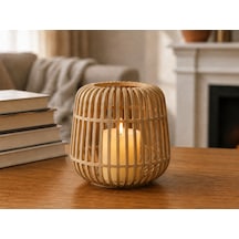 3d Baskı Modern Kafes Tasarımlı Dekoratif Mumluk - Tealight Mumluk, Masaüstü Ev Ve Ofis Dekoru-bej Çok Renkli