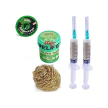 Relıfe Rl-402/ Krem Lehim Paste 183 C 40g Flux Lehim Toplama Ve 2uul 2015 Emme Teli 2,0mm Lehimleme Seti11