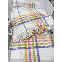 Sesli Comfort Beyaz Pembe Mor Yeşil Sarı Skoç Pamuk Örme Battaniye 200x220 Çift Kişilik Battal Diğer