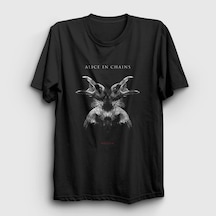Presmono Unisex Hollow Alice In Chains T-shirt Siyah