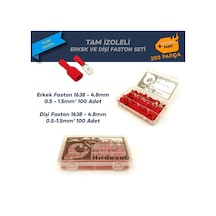 200 Parça Tam Izoleli Erkek ve Dişi Faston 4.8Mm - 0.5-1.5Mm2