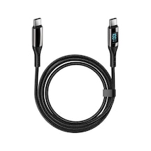 Valkyrie 100W-D 5 A 1.2 M Dijital Ekran Type-C To Type-C Hızlı Data Şarj Kablosu