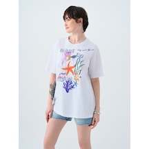 Kadın T-shirt Lf2040215 Off Whıte Beyaz