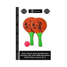 Premium Kzl-stp-4000 Beachball Tahta Raket Cocuk 36 Lı Aktivite Oyuncak Grup Çok Renkli