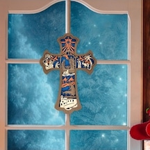 Lijinxu Ev Dekorasyonu Için Çapraz Askılı Kolye Ahşap Süs 22,6 Cm X 16,1 Cm X 2,2 Cm