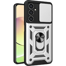 Newface Samsung Galaxy A05s Kılıf Pars Lens Yüzüklü Silikon - Gümüş