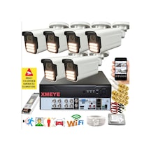 6 Lı Araç İnsan Yüz Tanımalı Hareket Algılayan 5 Mp Lens 12 Warm Led Gece Renkli Kamera Seti 5915w