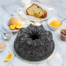 Döküm Gövdeli Taç Kek Kalıbı 23cm, Dilimli Ve Döküm, Siyah Granit Benekli Pişirme Kabı, Kolay Çıkarma, Dayanıklı Alüminyum Alaşım .