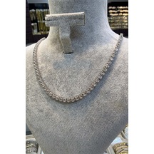 5 Mm Çelik Silver Renk Kolye 45 Cm Beyaz