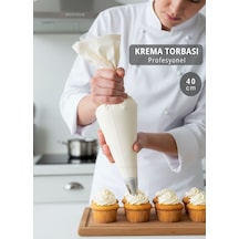 Profesyonel 40 Cm Krema Torbası Bez Cupcake Ve Standart Pasta Dolguları İçin beyaz