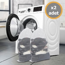 Malzek 2 Adet Lüx Perde Ve Çamaşır Yıkama Filesi Ipli 60x80 Cm Battal Boy Beyaz