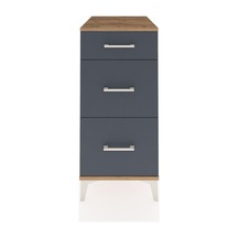 Kronos Komodin 3 Çekmeceli 44x59x96 Çam-antrasit Atlas Çam