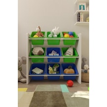 9 Sepetli Çok Amaçlı Oyuncak Dolabı Montessori Dolap