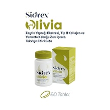 Sidrex Olivia Zeytin Yaprağı Eki Tip 2 Kolajen Yumurta Kabuğu Zarı İçeren Takviye Edici Gıda 60 Tablet