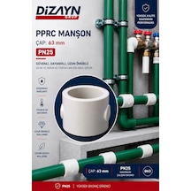 Dizayn Pprc Manşon 63 Mm 6 Adet Pn25 Temiz Su Tesisat Ek Parçası