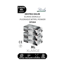 Nitril Siyah Power Muayene Eldiveni Xl - 3 Paket 50 Li