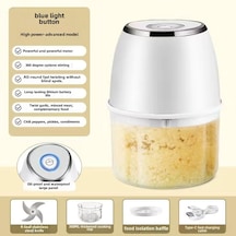 Shineyee Ev Kullanıma Multifonksiyon Elektrikli Sarımsak/et Çırpıcı - 300ml Beyaz Pp Kase Ve 4 Bladed İyileştirilmiş Bıçak Diğer