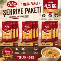 Filiz Mega Şehriye Seti 9 X 500 G Tel -arpa - Yıldız Şehriye Çorbalık Ve Yemeklik Ekonomik Aile Paketi Güven Bitkisel