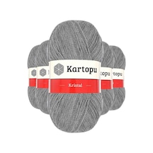 5 Adet Kristal Çift Katlı El Örgü Lif İpi Açık Gri K1001