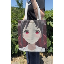 Zipzap Kaguya Sama V2 Yazlık Kışlık Çift Taraflı Kanvas Baskı Bez Çanta Anime Çantası