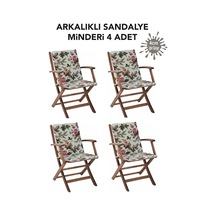 Viphomeconceptltd Sandalye Minderi 4 Adet Arkalıklı Büyük Fermuarlı Yıkanabilir