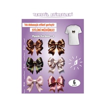 Ütü İle Yapışan Kıyafet Etiketi Fiyonk Kurdele -4 6lı Set Karışık