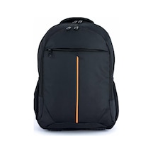 3 Bölmeli Okul Sırt Çantası (Laptop Bölmeli) Siyah-Turuncu 2121