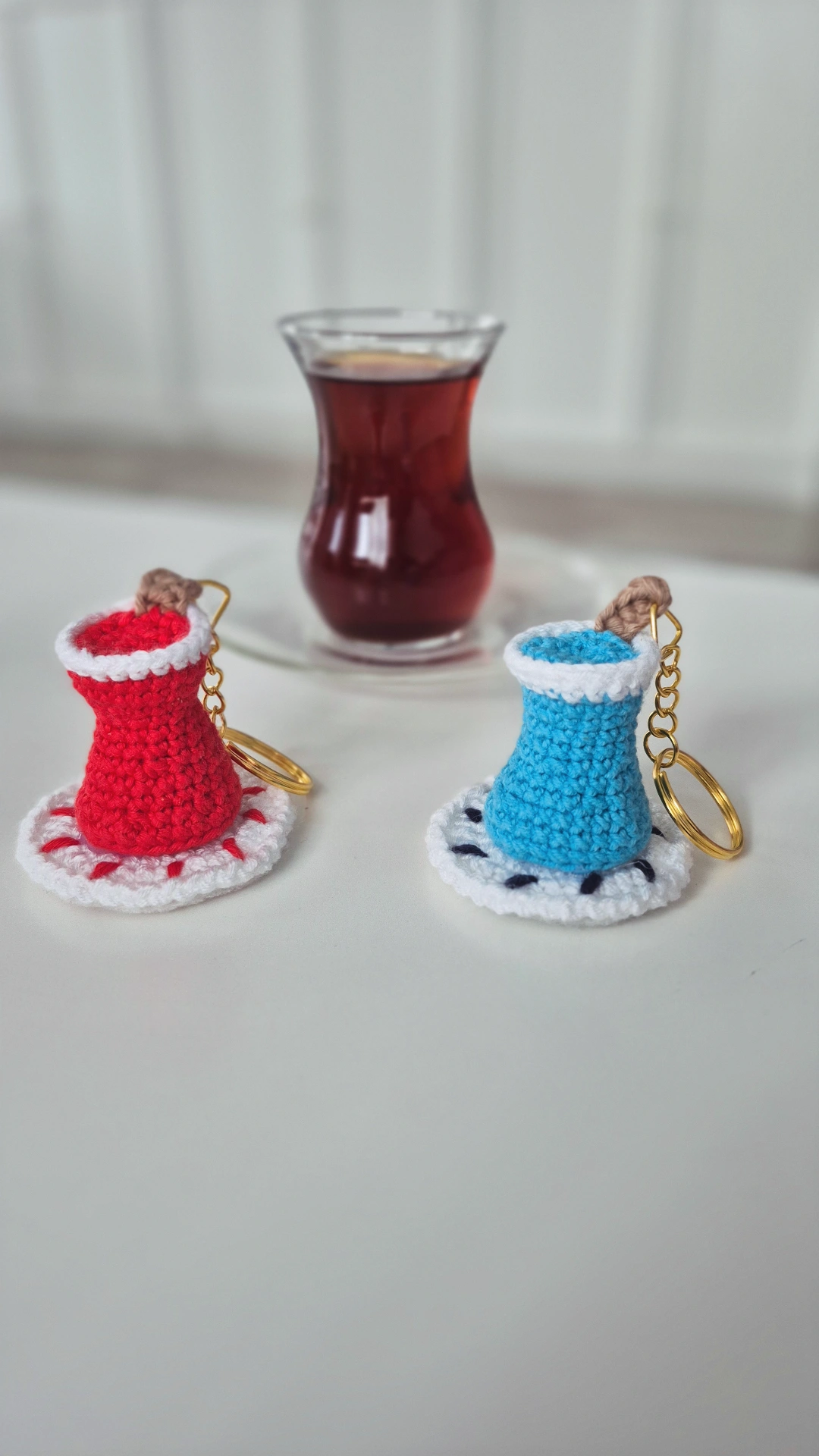 Turanyum Türkistan Çayı Örgü Amigurumi Anahtarlık Hediyelik Mavi