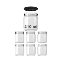 10-1000 Ml Farklı Boyutlarda Kavanoz 10-1000 Arası Cc Konserve Metal Kapaklı Cam Kavanoz 6 Adet Şeffaf, 210 Cc 12 Izgara