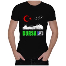 Bursa Şehir,Türkiye,Türkiye Bayrağı. Erkek Spor Kesim Tişört (535453414)