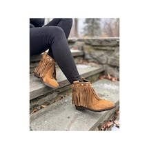 37brandshoes Süet Püsküllü Western Bot Kahverengi Kahverengi