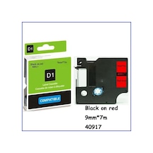 Dymo D1 Serisi Kirmizi Etikete Siyah 40917 9Mmx7M