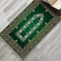 Evaşk Namazlık Dokuma Halı Kaymaz Muslumana Seccade 66x113 YEŞİL EVAŞK612B80