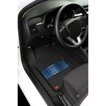 Audi A6 C8 Sedan 2021 Uyumlu 4 Cm Derin Havuzlu 3d Universal Oto Paspas Siyah-mavi