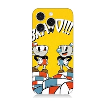 Apple Uyumlu iPhone 15 Pro Max Cup Head Bravo Desenli Silikon Kılıf