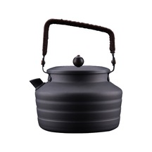 Alocs Açık Yürüyüş Piknik Için 1.3l Kamp Su Isıtıcısı Taşınabilir Siyah