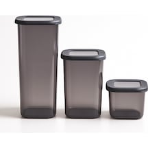 3 Boy Erzak Saklama Kabı Plastik 24 X 23,5 X 33 Siyah Cn Diğer