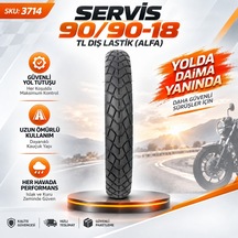 Servis 90/90-18 Tl Dış Lastik Alfa Motosiklet Lastiği