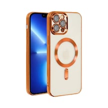 Apple iPhone Uyumlu,  13 Pro Kılıf Kross Magneticsafe Kapak - Turuncu
