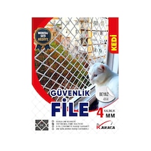Kedi Balkon Güvenlik Filesi 2x6 Mt 4mm İp Kalınlığı 4x4 Gözenekli