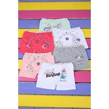 Tutku Kız Çocuk Çok Renkli Pamuklu Boxer 6'lı Paket