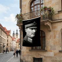 Askeri Kıyafeti İle Mustafa Kemal Atatürk Poster Bayrak Premium Raşel Kumaş Ata44 Diğer