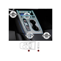 Audi A6 Uyumlu Vites Etrafı Piano Black Konsol Tpu Koruyucu 2li Set 2025-2026 Şefaf