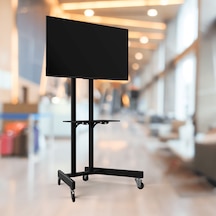 Alpin TV Ev Tipi Salon Oturma Odası Toplantı Odası için Bilgisayar Askı Aparatlı Metal Ayaklı Tekerlekli TV Sehpası/Ünitesi