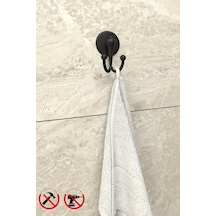 Alper Banyo Mat Siyah Askılık Yapışkanlı Ve Vidalı Montaj