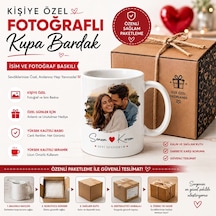Kişiye Özel Kupa İki Fotoğraf Ve İsim/yazı Baskılı Özel Kutusunda Beyaz