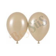 Deniz Kumu Renk Lateks Retro Balon 50 Cm - 2 Adet Bej