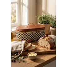 Makri Home Ekmeklik, Metal Ekmeklik, Ekmek Sepeti, Çiçek Desenli Ekmeklik, Yerli Üretim 34 Cm X 19 Cm X 16 Cm Çok Renkli