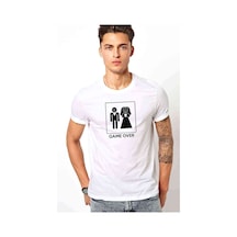 Game Over Baskılı Beyaz Erkek Tshirt