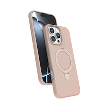 Newface Apple İphone 16 Pro Max Regal Magsafe Standlı Kapak - Çöl Titanyum